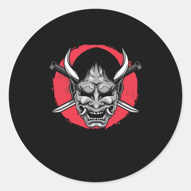 Katana Japan Swords Japanese Art Ninja Samurai Gif Classic Round Sticker (Front)