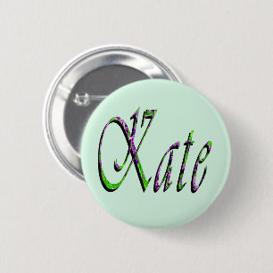 "Kate" Floral Lavender Kate Name, 6 Cm Round Badge