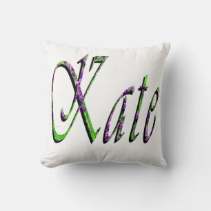 "Kate" Floral Lavender Kate Name, Cushion
