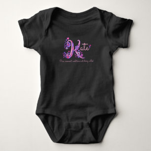 Kate girls name & meaning K monogram baby romper Bodysuit