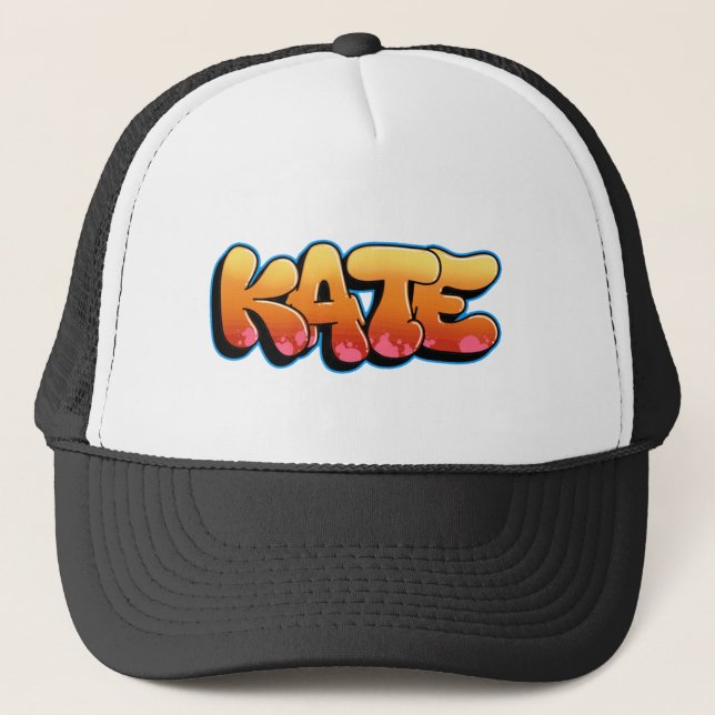 Kate Graffiti Style Merch! Custom Name Kate Trucker Hat (Front)
