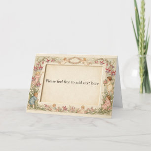 Kate Greenaway Cherubs Roses Lily of the Valley Card