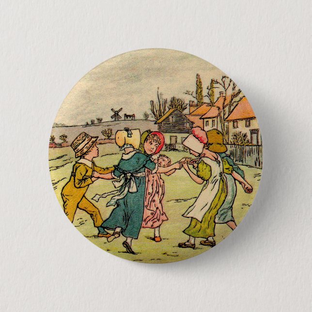 Kate Greenaway Ring Around the Rosey 6 Cm Round Badge (Front)