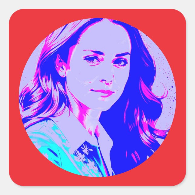 kate middleton create your own photo  square sticker (Front)