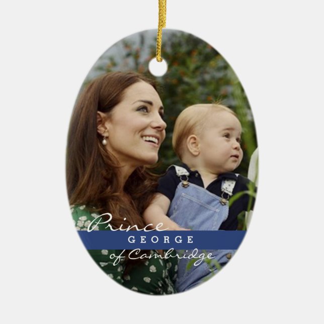 Kate Middleton Prince George Ceramic Tree Decoration (Front)
