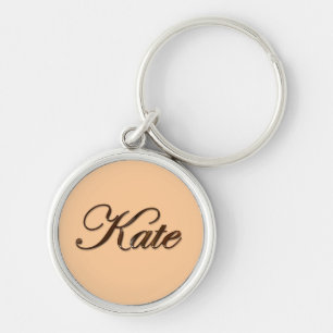 KATE Name-Branded Gift Key-chain or Zipper-pull Key Ring