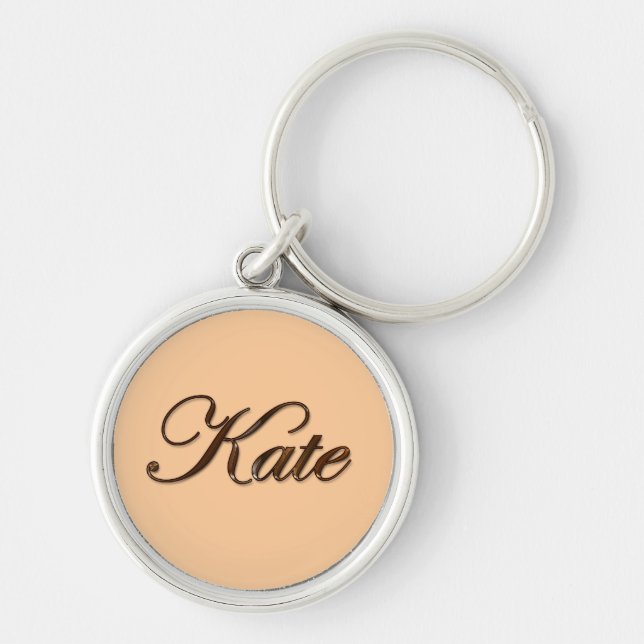 KATE Name-Branded Gift Key-chain or Zipper-pull Key Ring (Front)