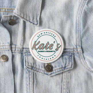 kate's babes and beignets 7.5 cm round badge