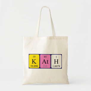 Kath periodic table name tote bag