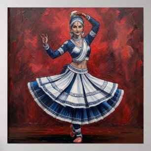 Kathak Dancer Mudra Poster