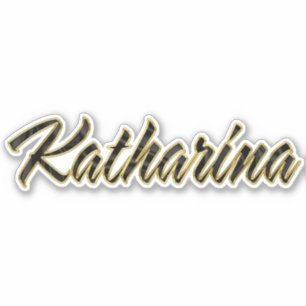 Katharina black gold lettering Sticker