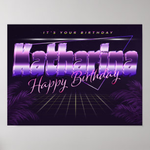 Katharina Name Vorname retro Poster Geburtstag
