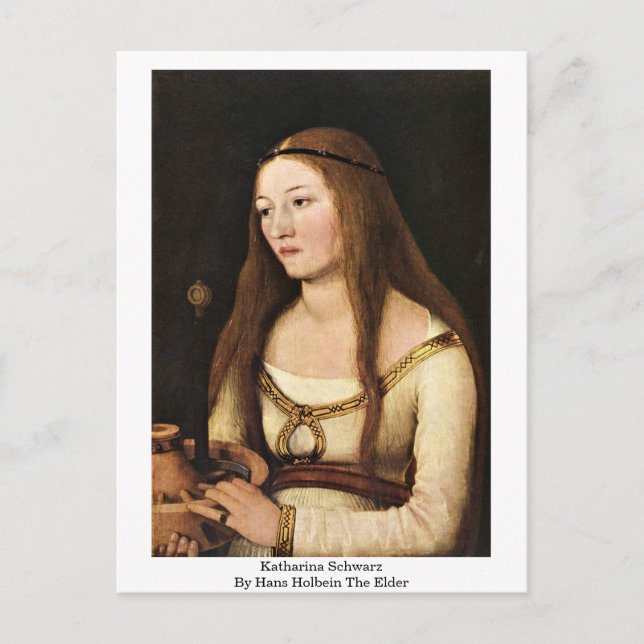 Katharina Schwarz By Hans Holbein The Elder Postcard (Front)