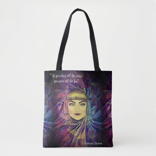 Katharine Hepburn - Inspirational Feminism Quote Tote Bag (Front)