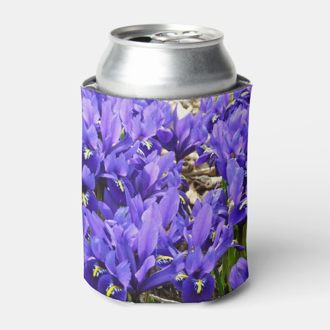 Katherine Hodgkin Irises Purple Spring Floral Can Cooler (Can Front)