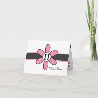 Katherine - Pink and Black Thank You Card