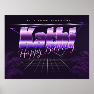 Kathi Name First Name pura retro poster Birthday