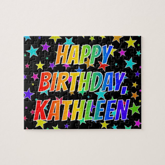 "KATHLEEN" First Name, Fun "HAPPY BIRTHDAY" Jigsaw Puzzle (Horizontal)