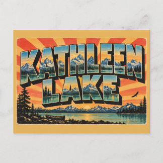 Kathleen Lake YT Turquoise Mountain Lake Art Postcard