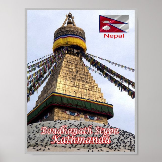 Kathmandu - Boudhanath Stupa - Nepal - Poster (Front)