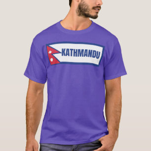 Kathmandu City with Nepal Flag vintage T-Shirt