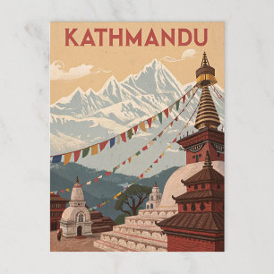 Kathmandu Mountains and Prayer Flags Postcard