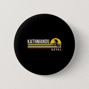 Kathmandu Nepal Mountain Biking Vintage Retro Souv 6 Cm Round Badge