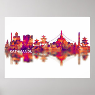 Kathmandu Nepal Skyline Poster