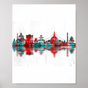 Kathmandu Nepal Skyline Poster