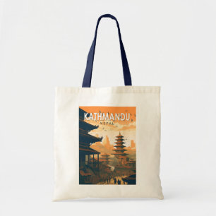 Kathmandu Nepal Travel Art Vintage Tote Bag