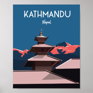 Kathmandu Nepal travel poster