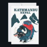 Kathmandu Nepal Travel poster Canvas Print Invitation<br><div class="desc">Kathmandu Nepal Travel poster in a beautiful vintage style.</div>