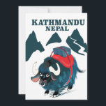 Kathmandu Nepal Travel poster Canvas Print Invitation<br><div class="desc">Kathmandu Nepal Travel poster in a beautiful vintage style.</div>