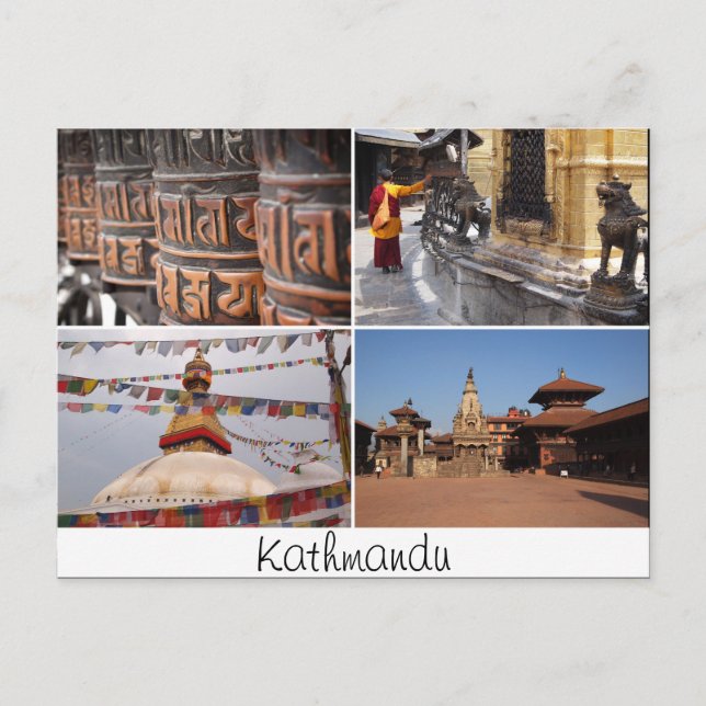 Kathmandu religion collage postcard (Front)