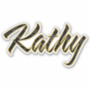 Kathy black gold lettering Sticker