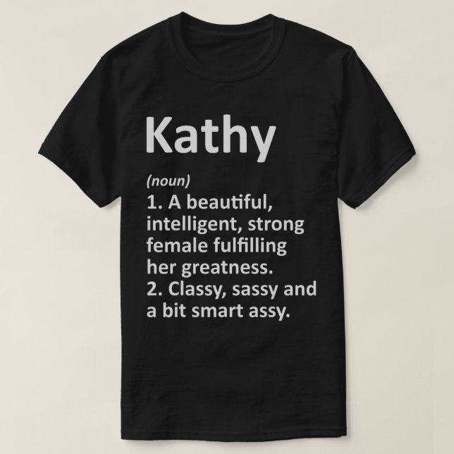 KATHY Definition Personalised Name Funny Christmas T-Shirt (Design Front)