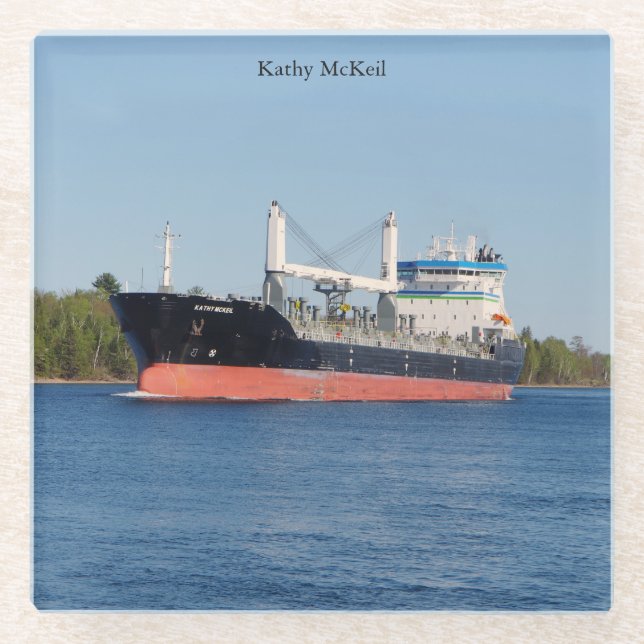 Kathy McKeil glass coaster (Front)