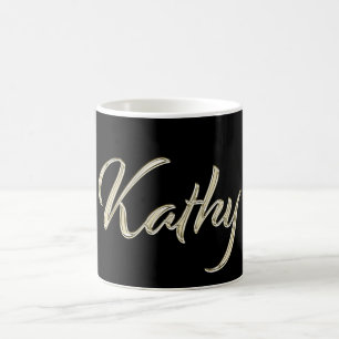 Kathy white gold Handwriting Tasse Kaffeetasse Coffee Mug