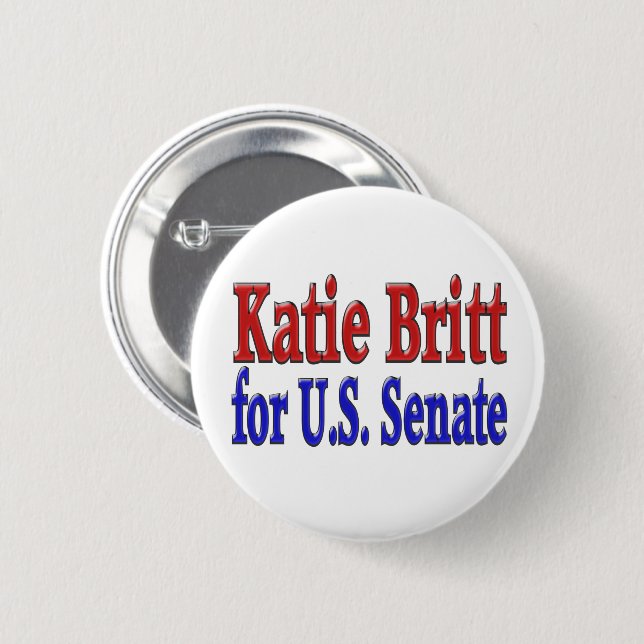 Katie Britt for Senate with red blue text Button (Front & Back)