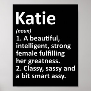 Katie Definition Personalised Name Funny Christmas Poster