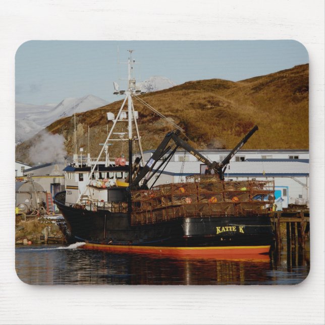 Katie K, Crab Boat in Dutch Harbour, Alaska Mouse Pad (Front)