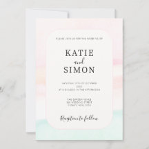 Katie - Watercolour Pastel Wedding Invitation