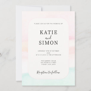 Katie - Watercolour Pastel Wedding Invitation
