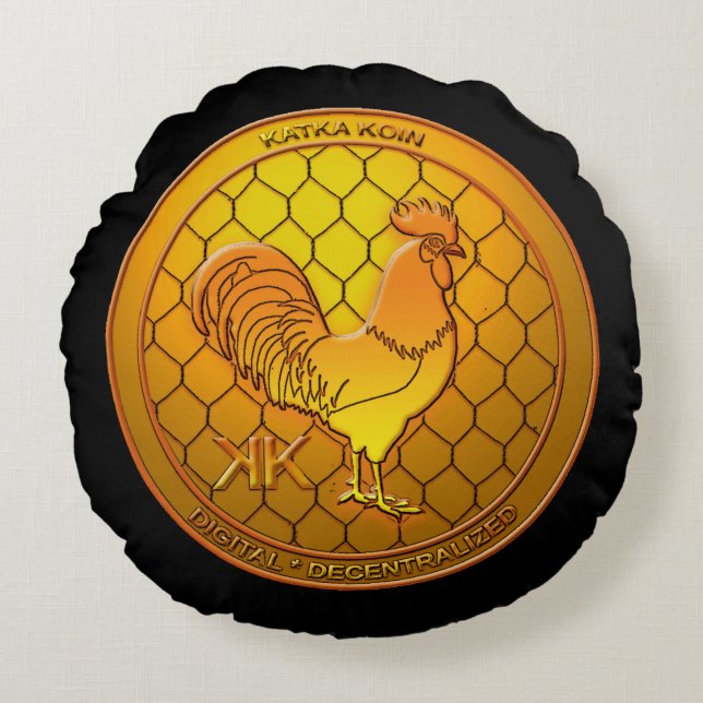KatkaKoin Cryptocurrency ICO Round Cushion (Front)