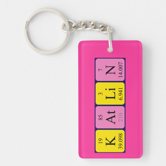 Katlin periodic table name keyring (Front)