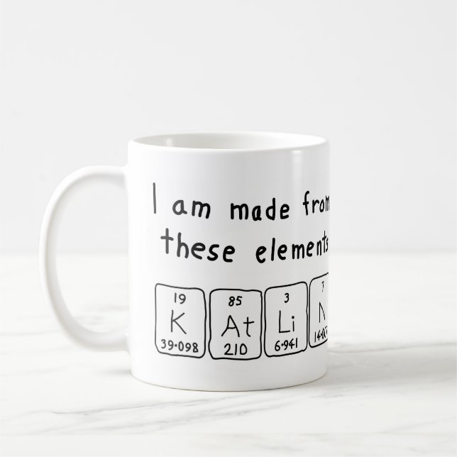 Katlin periodic table name mug (Left)