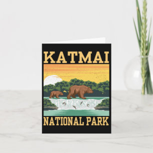 Katmai National Park Alaska Bear Hiking Outdoor  Card