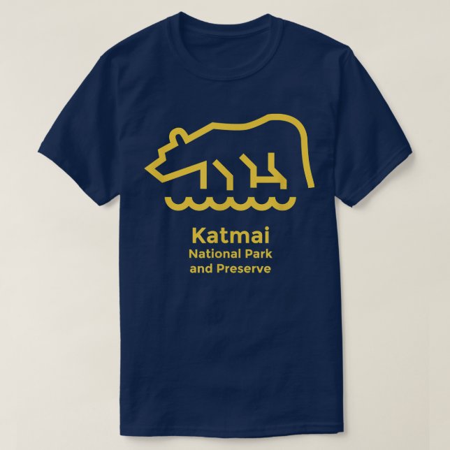 Katmai National Park Alaska Minimalist Retro Graph T-Shirt (Design Front)