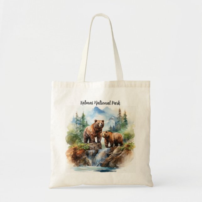 Katmai National Park Brooks Falls Tote Bags (Front)