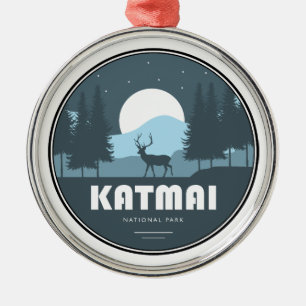 Katmai National Park Deer Metal Ornament